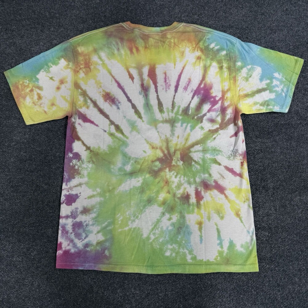 Vintage Hanes Heavyweight 50/50 Tie Dye T Shirt Large Rainbow Spiral USA Tee